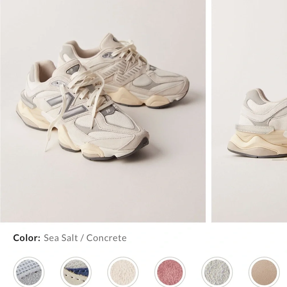 New Balance 9060 Cream & Light Gray Retro Runner Sneakers - Picture 2 of 2